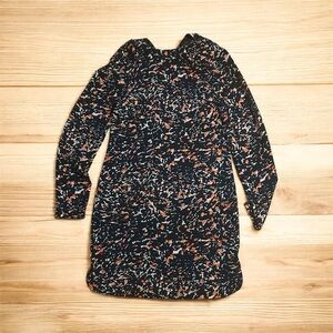 Warehouse Black and Orange Long Sleeve Dress